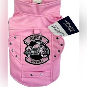 NWT Doggie Design Faux Leather Biker Dawg Jacket Harness